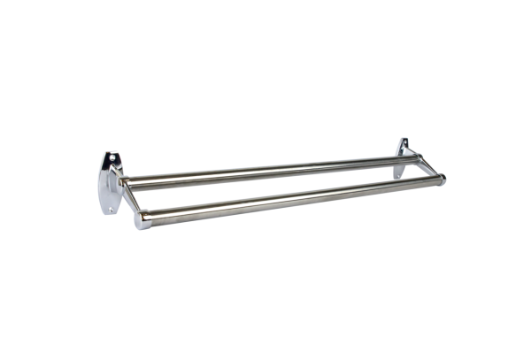 雙排白鐵毛巾架(短)60CM HO-9256